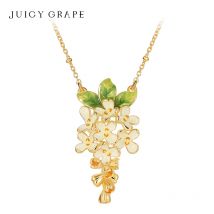 JUICY GRAPE Osmanthus-Halskette, neue Emaille-Blumen-Halskette für Damen, 18 Karat vergoldet, elegante und minimalistische Schlüsselbeinkette