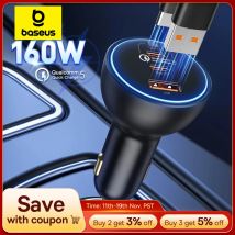 Baseus-cargador de coche QC 160 de 5,0 W, dispositivo de carga rápida PPS PD3.0, USB tipo C, para iPhone 16, 15, 14, portátiles, tabletas y Samsung