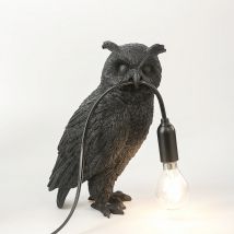 Modern Lucky Owl Bird Table Lamp Bedroom Bedside Living Room Table Light Creative Resin Animal Lively Home Deco Lighting Fixture