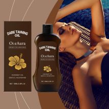 O ​ CEAURA Kokosnuss-Dunkelbräunungsöl, langanhaltender Bronzer, Outdoor, Sommer, Strand, braun, langlebig, sonnenlose, künstliche Bräunung, Körperlotion, 100 m