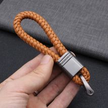 Nuovo Nuovo tessuto a mano in pelle Anello Chiave Dell'automobile Delle Donne Degli Uomini di corda chiave catena di vita della catena chiave di fascino Hey Supporto regalo Dei Monili K2098