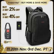 Tigernu Zaino da uomo 14 15.6 17.3 pollici Zaino per laptop Borse da uomo Borse antifurto Zaino da scuola Zaino da viaggio maschile Zaino