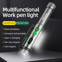 2-in-1High Bright COB Pen light Mini Flashlight Usb Rechargeable Portable Night Emergency Torch Outdoor Camping Hiking Work lamp