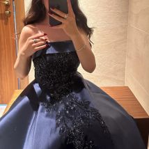 angepasstSexy und Mode A-Linie trägerloses ärmelloses Abendkleid mit Pailletten bodenlanges Abendkleid Sondergröße Saudi-Arabien