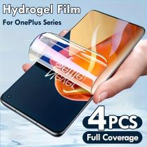 4 Packungen TPU-Hydrogel-Displayschutzfolie für OnePlus 13 12 11 R 10 9 8 7 Pro, ultradünne Fingerabdruck-Entriegelungsunterstützung, kratzfest