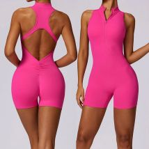 Cloud Hide Einteiliger Overall mit Reißverschluss vorne, Laufsport-Body für Damen, Workout, Damen-Overall, Sportbekleidung, Fitness, Yoga-Anzug