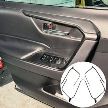 CTHOME Autozubehör, passend für Toyota RAV4 2019–2024, mattschwarz, Innentür-Armlehnengriff, dekorative Streifen, Verkleidung, 4 Stück