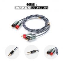 Cables RCA plateados blindados DD ddHiFi RC30A RC30B RC40A para sistemas de escritorio, 3,5/4,4mm/RCA a RCA (disponibles en 60cm / 120cm)