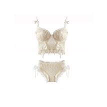 MOYISU【 Sexy Breast Tushy】 Japanese Sweet Bra Lace Sexy Pure Desire Small Chest Show Large Push-up Underwear Female Cross Strap
