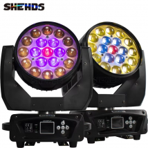 SHEHDS 2PCS Strahl + Waschen 19x15W RGBW Zoom Moving Head Beleuchtung für Indoor Disco KTV Party
