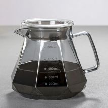Leeseph Caffettiera in vetro per caffè espresso, bollitore con filtro per caffè - Pentola per condivisione caffè in vetro diamantato da 400 ml 600 ml