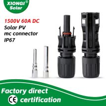 1 paio connettore 1500V/60A connettore fotovoltaico pannello solare maschio e femmina utilizzato per cavo solare 6 mm2 10 mm2