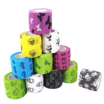 2.5 cm/5 cm Animale Stampato Benda Elastica Autoadesiva 4.5 m Nastro Avvolgente Sportivo per Il Tatuaggio Dito Articolazione Ginocchio Kit di Primo Soccorso Animale Domestico