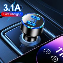 Podwójna ładowarka samochodowa USB z wyświetlaczem napięcia 12,5 V do zapalniczki Smart Phone