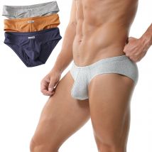 3 TEILE/LOS Baumwolle Herren Slips Männer Unterwäsche Höschen 3XL männer Atmungsaktive Höschen Stretch Solide Bequeme Shorts