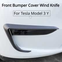 Für Tesla Modell 3Y Frontschürze Abdeckung Wind Messer Nebel Lampe Aufkleber Augenbraue Spoiler Klinge Trim ABS Auto Modifikation 2017-2025