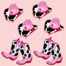 Partyballons mit Westernmotiv, einschließlich Stiefeln, Cowboyhut-Folienballons, zum Geburtstag, für Junggesellenabschiede