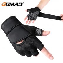 Gym Handschuhe Fitness Gewichtheben Bodybuilding Training Sport Workout Anti-Rutsch-Halbfinger Handgelenk Handschutz für Männer Frauen