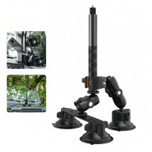 Lanxire telecamera per montaggio su auto ad aspirazione per Insta360, supporto per ventose con bastone per Selfie invisibile da 46.4 "per Insta360 X4/X3, Gopro