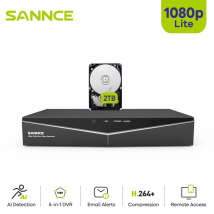 SANNCE 8 Kanal 1080P 5-in-1 Sicherheit DVR 1080P Hybrid CCTV Video Recorder 8CH für home