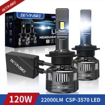 BEVINSEE V45 H7 LED CANBUS H4 H11 H1 120W 22000LM Lampadine ad alta potenza 9005 HB3 9006 HB4 H8 H9 9012 Fari a LED per auto LED 12V