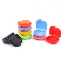 50 pezzi scatola di fermo ortodontico dentale contenitore di stoccaggio per protesi custodia per protezione bocca con fori di sfiato e coperchio incernierato