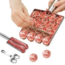 2/4 Macchina per polpette con pala da taglio Multifunzione per polpette Maker Utensili per la produzione di polpette manuali da cucina in acciaio inossidabile
