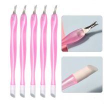 2 Ways Manicure Nail Cuticle Gel UV Polish Pusher Remover Trimmer Pedicure in acciaio inossidabile strumenti per la cura della cuticola della pelle morta
