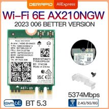 Tri Band WiFi6E AX210 Wireless 2.4Gbps Bluetooth 5.3 802.11AX Wireless Wi-Fi 6 AX210 Per Intel AX210NGW M.2 NGFF Wlan WiFi Card