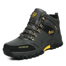 Botas de nieve de invierno de marca para hombre, zapatillas de deporte de cuero impermeables, botas muy cálidas para hombre, Botas de senderismo para exteriores, zapatos de trabajo, talla 39-47