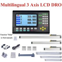 19 idiomas GCS909-3 3 ejes LCD DRO SET lectura Digital con 3 piezas 50-1000mm 5um/1um codificador de escala lineal para fresado de torno