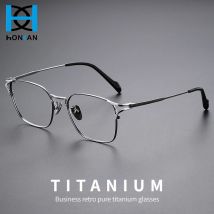 Ultraleichte 8g reine Titan-Quadratbrille, bequeme Business-Herren-Brillengestell, optische Anti-Blaulicht-Brille für Damen
