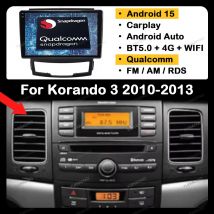 Android 15 Radio del coche para SsangYong Korando 3 Actyon 2 2010 2011 2012 2013 unidad principal 4G WIFI QLED reproductor de vídeo estéreo Multimedia