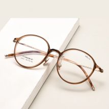 Women Ultralight Pure Titanium Round Glasses Frame Fashion Optical Eyewear Spectacles Frames L9101Y