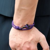 Doppelschichtiges Herren-Haifisch-Armband, verschiebbar, verstellbar, 3 mm dünne Schnur, Strand, nautisches Seidenseil-Armband, Pulseiras Hombre