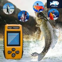 FindFish Smart Water Boat Fischfinder Tiefe Tragbarer Hand-Fischfinder Wandler Wired Ice Fishing Finders Sonar (gelb)