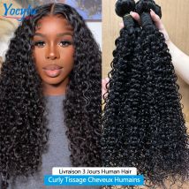 24 24 Fasci ricci da 24 pollici Capelli umani 12A Fasci ricci crespi Capelli umani al 100% Tessuto brasiliano Fasci di capelli ricci Consegna in 3 giorni