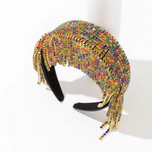 Tanz party Hochzeit Bankett Diamant Kristall Quaste Haarschmuck Frauen Stirnband Kopf bedeckung voller Farbe Zirkon Vorhang Haar bänder