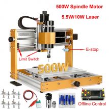 CNC de aluminio sin conexión 3018 Plus marco 500W CNC 3018 enrutador de madera NEMA17 Motor paso a paso PCB fresadora máquina de grabado 5,5 W 10W láser