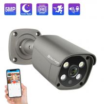 Techage-cámara de seguridad POE de 5MP, videocámara IP de detección humana IA, Audio bidireccional, IP66, CCTV al aire libre, vigilancia nocturna a todo Color P2P