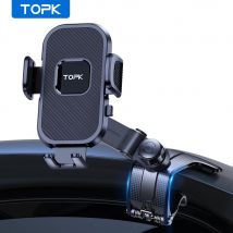 TOPK uchwyt na telefon na deskę rozdzielczą samochodu regulowany 360 stopni uchwyt na telefon komórkowy z antypoślizgowym silikonowym klipsem pod wieloma kątami i stabilny