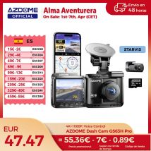 AZDOME Dash Cam GS63H Pro 4K+1080P Pantalla IPS de 2,4" 150 ° FOV incorporado ADAS WiFi 6 GPS coche DVR G-Sensor 24H Monitor de estacionamiento Camare