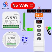 Interruttore di telecomando per tenda per tapparella 433 Mhz No WiFi Trasmettitore 5 in 1 Modulo RF 110 V 220 V per cieco/porta del garage/motore