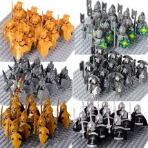 MOC Medieval Dwarf Warrior Elves Knights lotr Figures Building Blocks Accessories Armor Shield Lord DIY Toys For Children gift