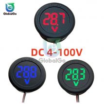 DC 4–100 V LED-Digitalanzeige, kreisförmiges Zweidraht-Voltmeter, digitales Spannungsmessgerät, Testkopf-Display, Schutz mit umgekehrter Verbindung