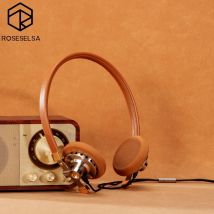 ROSESELSA Distant Mountain Retro Over Ear Cuffie HiFi OOTD Cuffie cablate in metallo vintage con spina MMCX da 3,5 mm