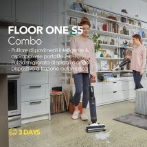 Tineco Floor One S5 Combo Aspirapolvere Smart Wet Dry con tecnologia iLoop Aspirapolvere Wet 5 in 1 per peli di animali Pavimenti duri Display a LED Wi-Fi