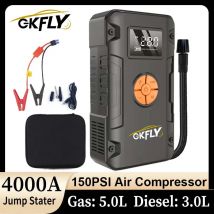 GKFLY 2000A 4000A Auto Salto di Avviamento Pompa di Aria 4 In 1 Compressore D'aria Accumulatori E Caricabatterie Di Riserva Batteria di Avviamento Auto Gonfiatore di Pneumatici