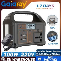 Gaiaray Portable Power Station 100W 24000mAh LiFePO4 Charging Energy Station Solar Generator AC 220V Power Bank for Camping