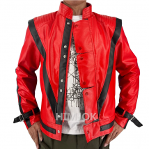 Costumi Michael Jackson Giacca in pelle rossa per cosplay thriller Halloween Adulti XS-4XL